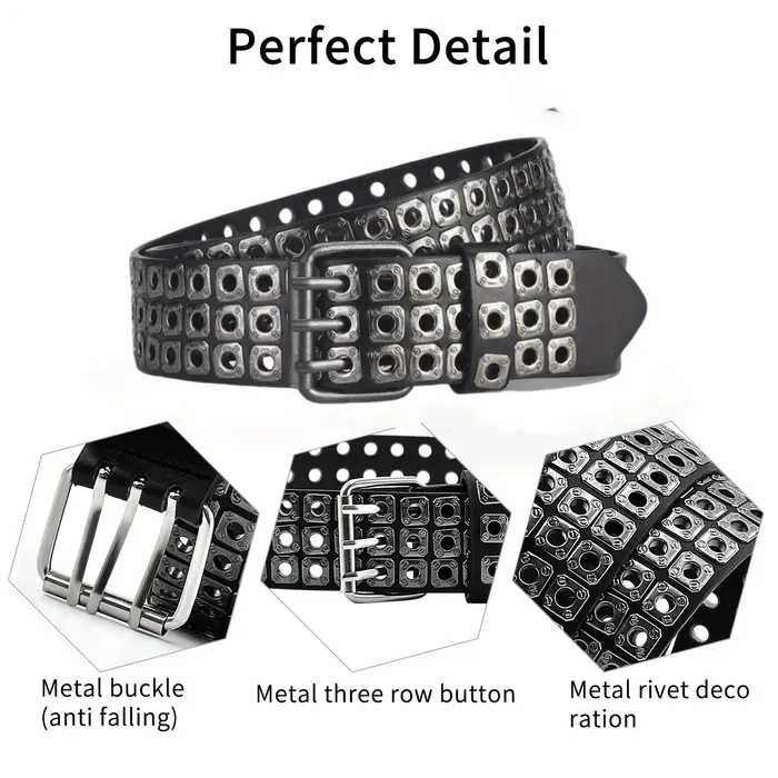 Ceinture à rivets de style punk pour hommes et femmes