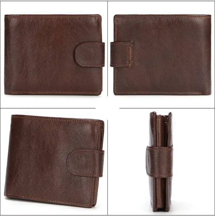 SENODERN-Portefeuille en cuir véritable pour homme, sac à main marron pour homme, porte-cartes, neuf
