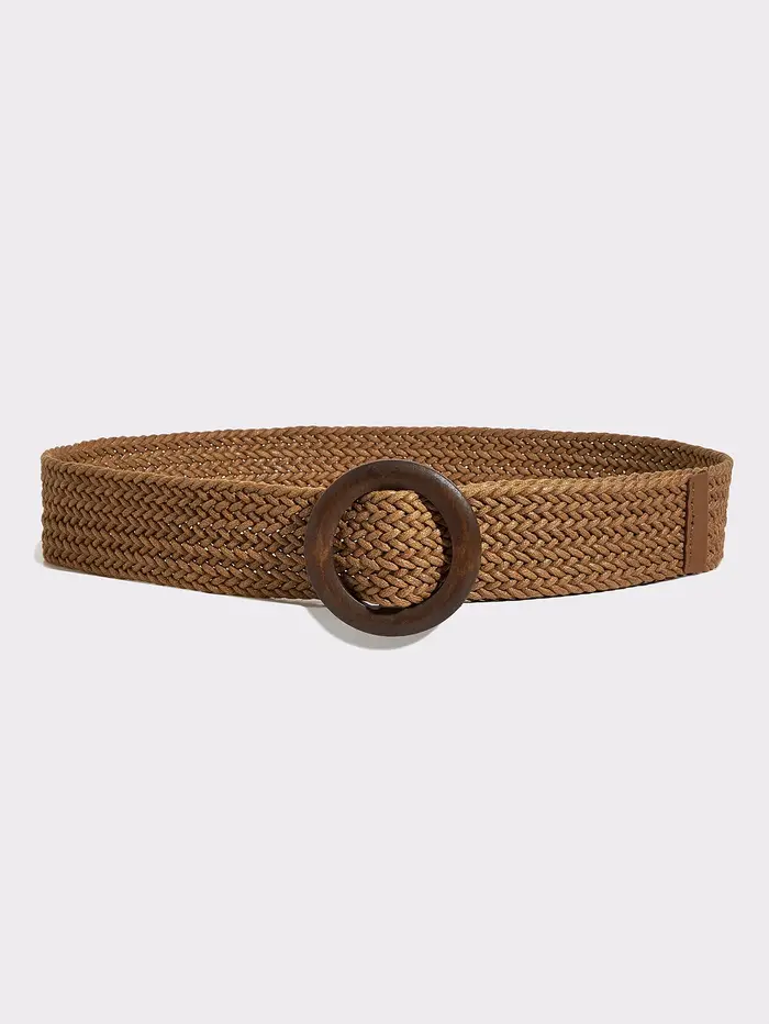 Ceinture tressée en corde cirée marron pour femme