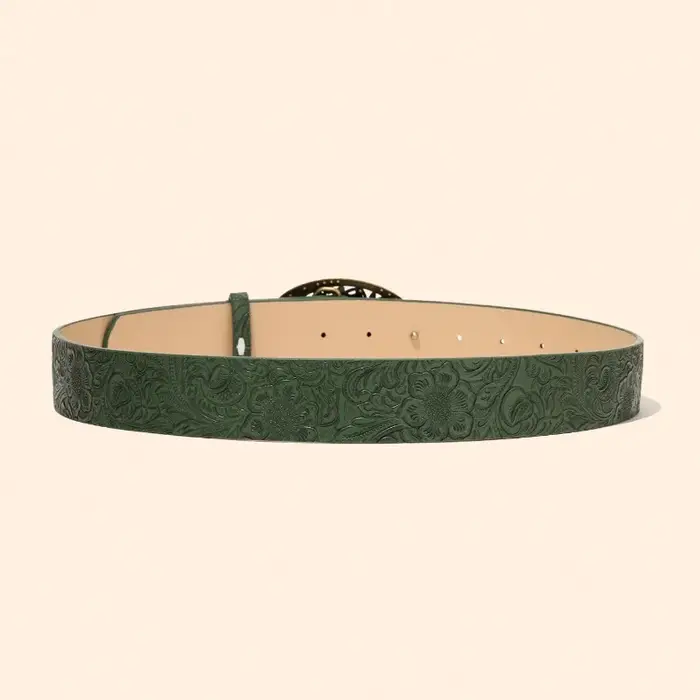 Ceinture en cuir ovale pour femme