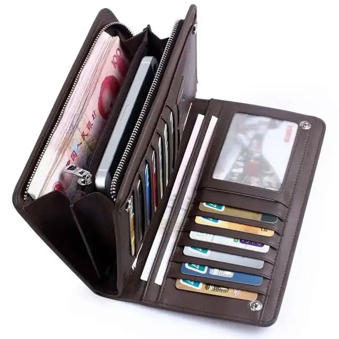 Portefeuille en cuir à la mode pour chéquier