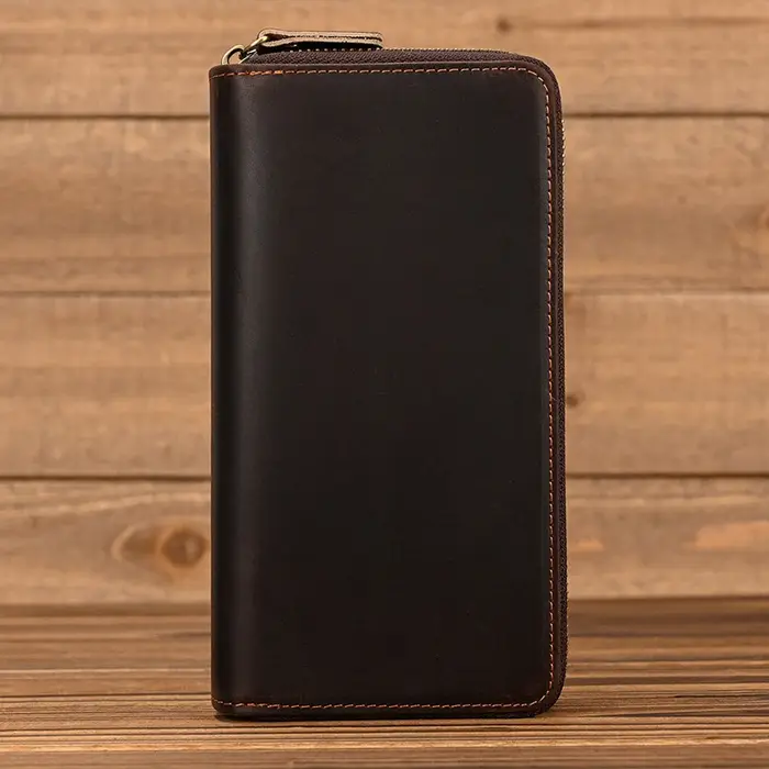 Portefeuille de styliste en cuir véritable pour homme d'affaires