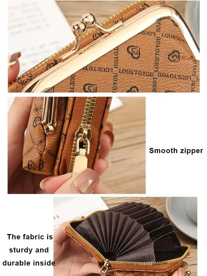 Dames portefeuilles mode fermeture éclair femmes porte-carte portefeuille avec poche à monnaie en cuir imprimé