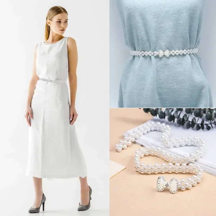 Ceinture de taille élégante en perles pour femmes