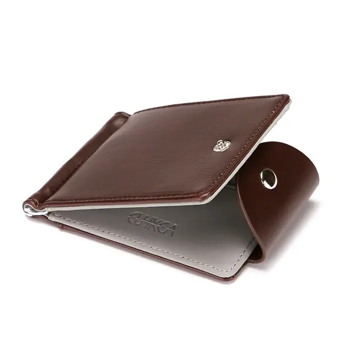 Hommes portefeuille en cuir synthétique polyuréthane porte-carte homme mode sac à main petit moraillon sac d'argent Mini Vintage mince portefeuilles pochettes carteira