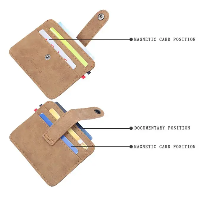 Porte-cartes fin en cuir PU pour hommes