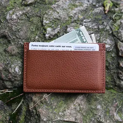 Porte-cartes en cuir pour hommes