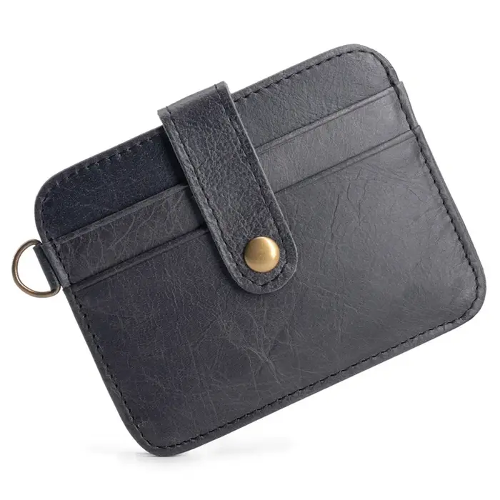 Portefeuille mince en cuir véritable pour hommes – Mini porte-monnaie Ultra fin avec porte-carte, pe
