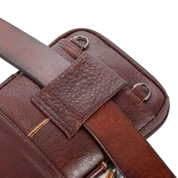 Sac de taille en cuir pour hommes