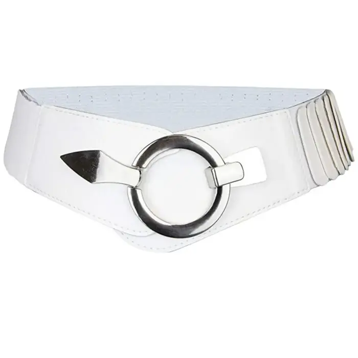 Ceinture élastique large en forme de V pour femmes, polyvalente, amincissante, pour robe, Faux cuir, boucle en alliage