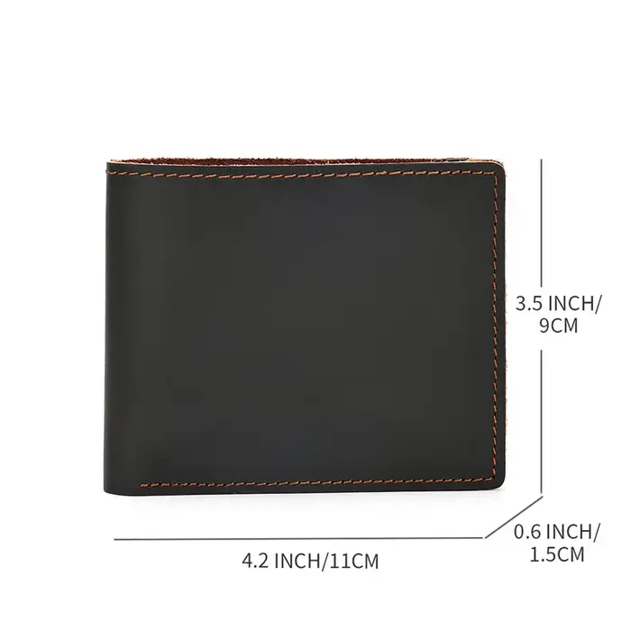 Portefeuille pour hommes en cuir véritable avec poche pour pièces de monnaie portefeuilles