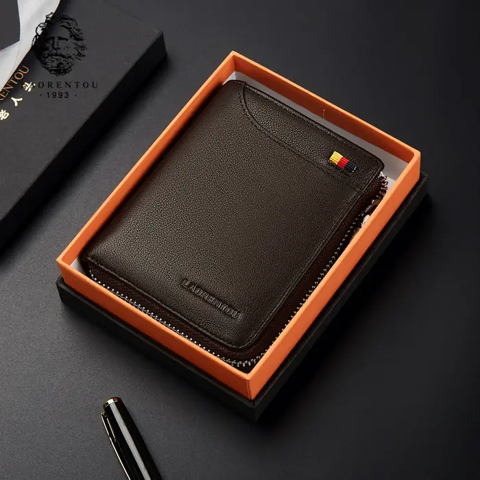 LAORENTOU portefeuille pour hommes en cuir véritable mode 2025 nouveau Design de haute qualité meilleur cadeau pour mari père luxe