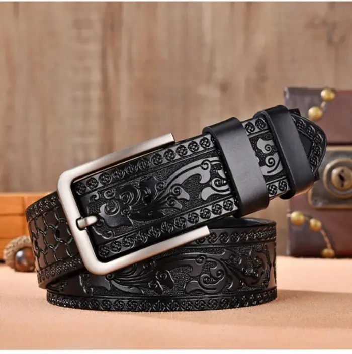Ceinture décontractée pour homme de style rétro européen et américain, ceinture en cuir multifonctio