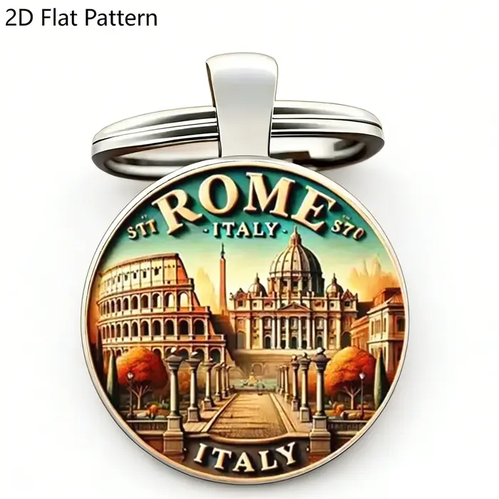 1PC Porte-clés vintage à thème italien Rome
