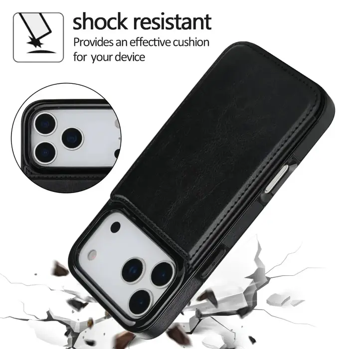 Étui portefeuille en cuir pour IPhone 17 Pro Max 17Air, haute entreprise, avec fentes pour cartes sur béquille, housse de Protection antichoc