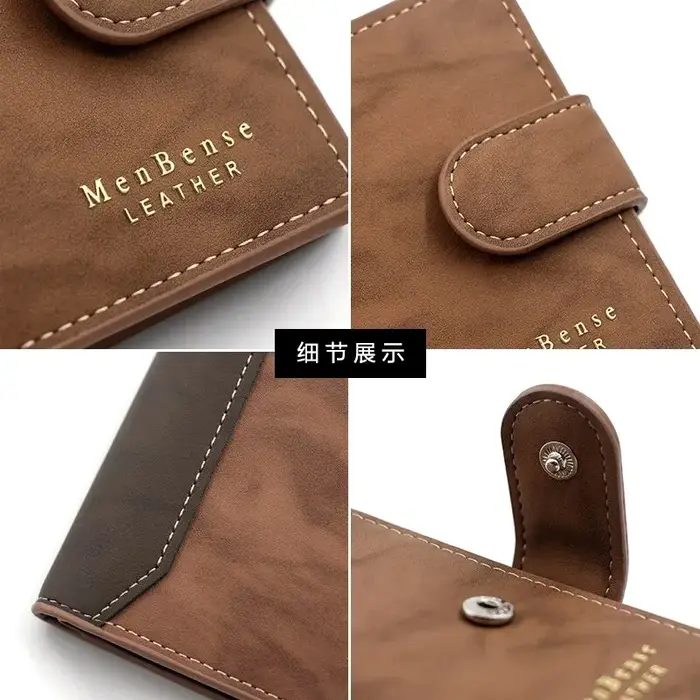 Portefeuille en cuir PU avec moraillon pour homme