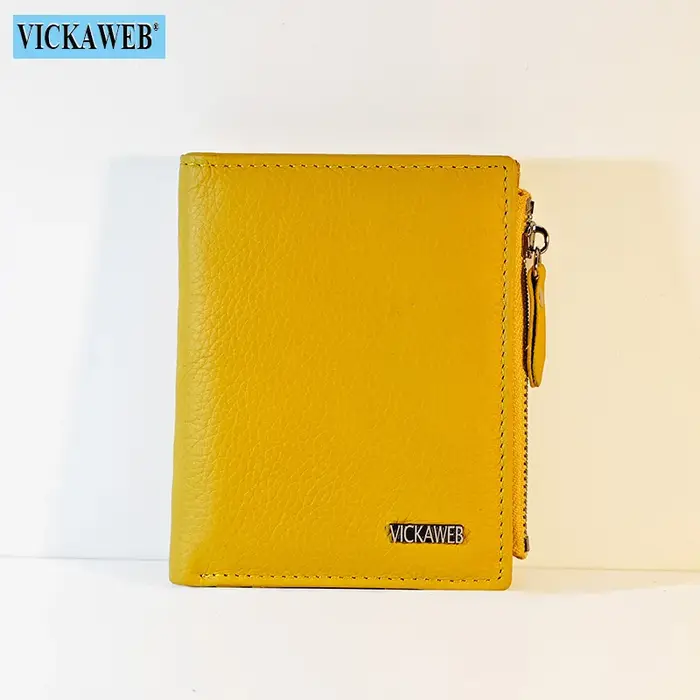 Portefeuille en cuir avec fermeture éclair pour femme