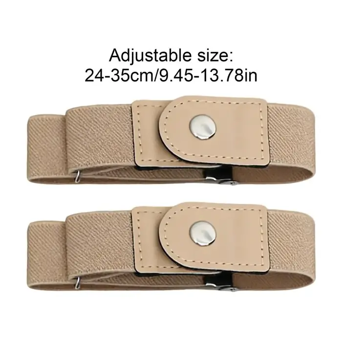 Ceinture sans boucle pour femmes et hommes, 1 paire, sangle élastique réglable, ceinture sans boucle