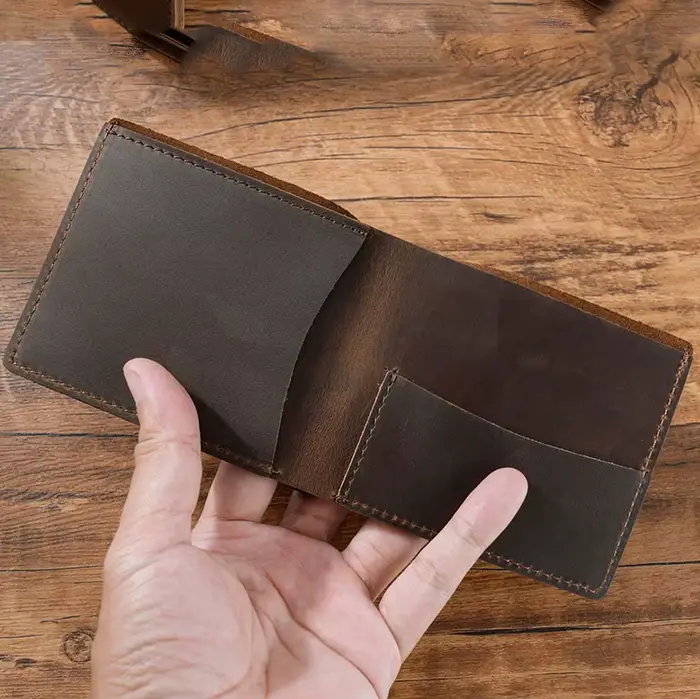 Portefeuille homme en cuir véritable pour hommes