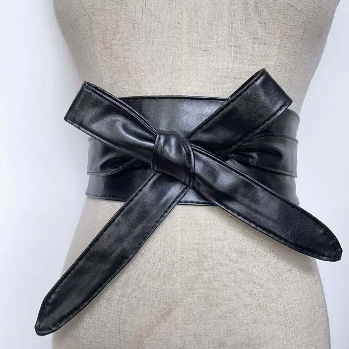 Ceinture large en PU pour femmes