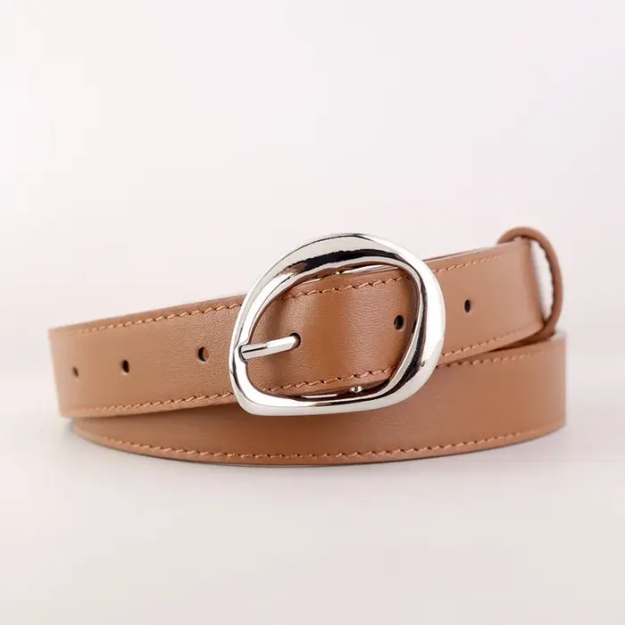 Ceintures de taille en cuir de vache uni noir marron pour femmes