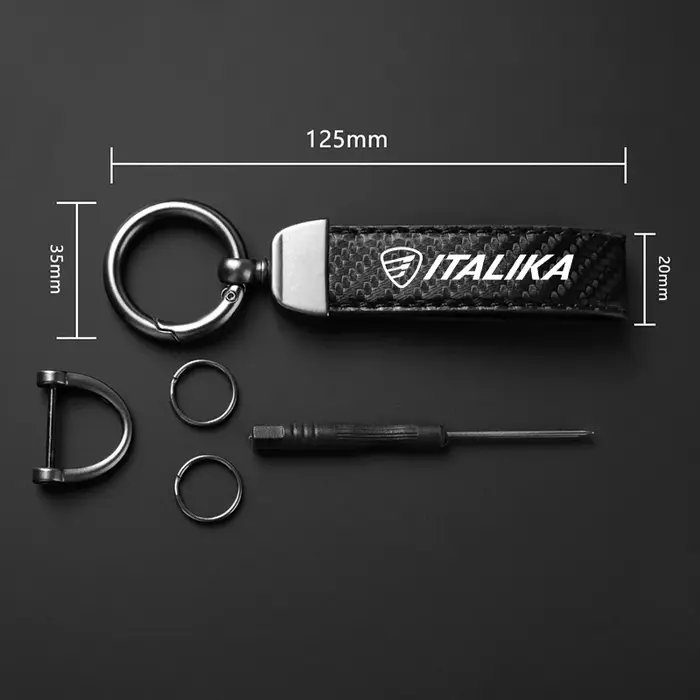 Porte-clés en fibre de carbone texturée pour moto ITALIKA 125 Z 200 150 SZ 250Z AT110 AT125 RT