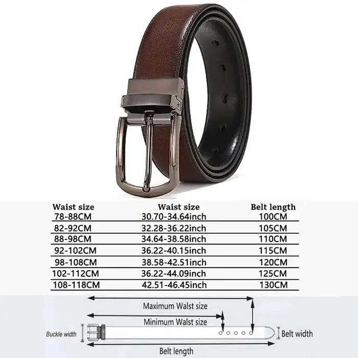 Ceinture en cuir véritable pour homme, 100 cm, 110 cm, 120 cm, 130 cm, 140 cm, 150 cm, 160 cm, boucl
