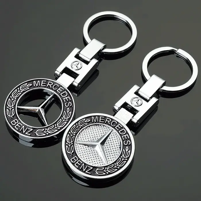Porte-clés de voiture en métal avec boucle en H
