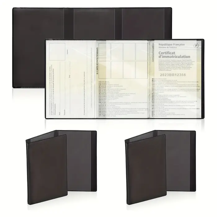Porte-carte d'enregistrement et d'assurance du véhicule – Manchon à documents en plastique transparent pour papiers de voiture/moto
