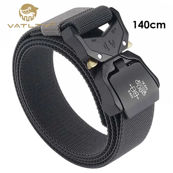 VATLTY 140cm ceinture élastique pour hommes en alliage d'aluminium boucle à dégagement rapide