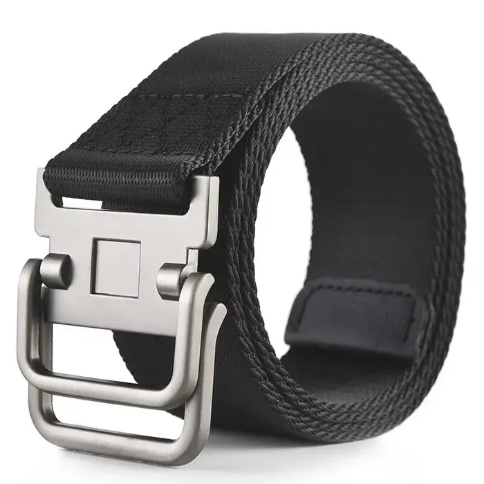 Ceinture en toile à boucle Double boucle pour hommes, pantalon Cargo pour étudiants et jeunes, versi