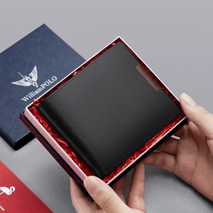 Portefeuille court et authentique pour hommes