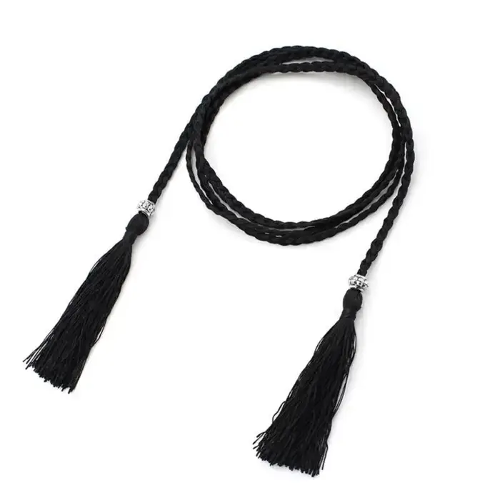 39BD – ceinture taille bohème pour femmes, glands délicats, décorations tressées pour robe d'été, ceinture taille