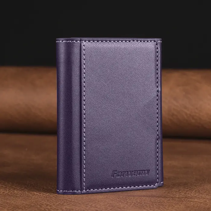 Étui portefeuille en cuir pour cartes d'affaires