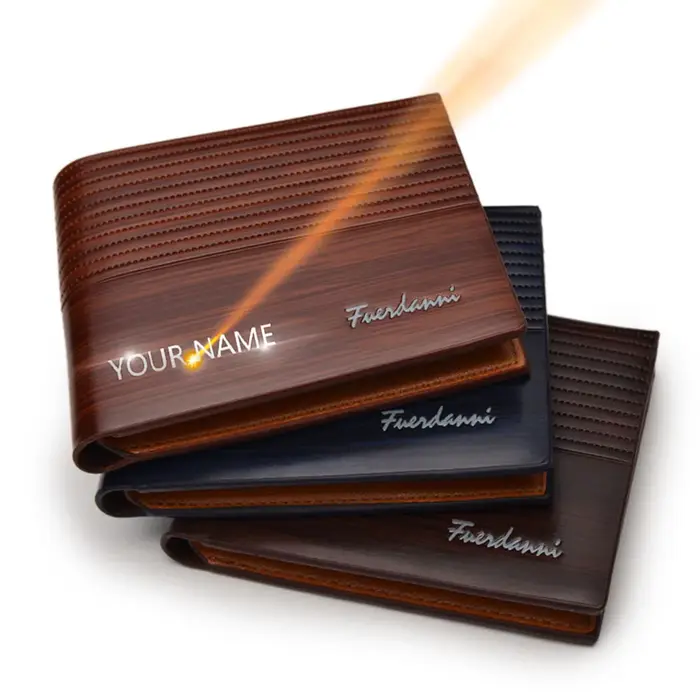 Nouveau luxe hommes portefeuille nom gratuit personnalisé Vintage marque short hair