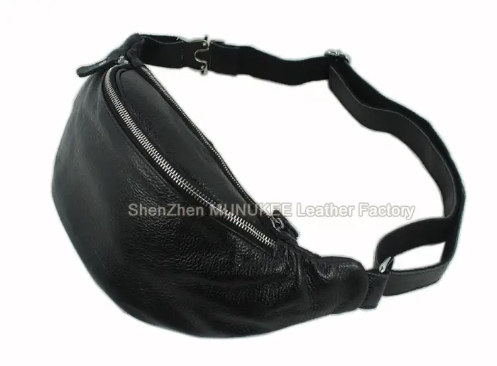 Sac de taille en cuir véritable pour hommes