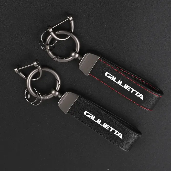 Porte-clés en cuir de luxe avec pendentif insigne de voiture pour Alfa Romeo Giulietta