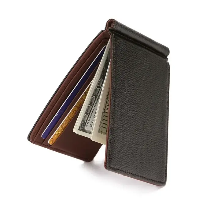 Marque hommes portefeuille peau courte portefeuilles sacs à main en cuir PU pinces à billets solide mince