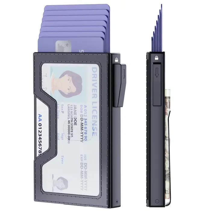 Porte-carte Pop-Up automatique à blocage RFID pour hommes