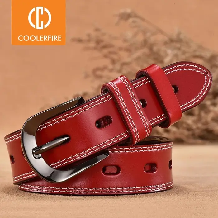Ceinture en cuir véritable pour femmes