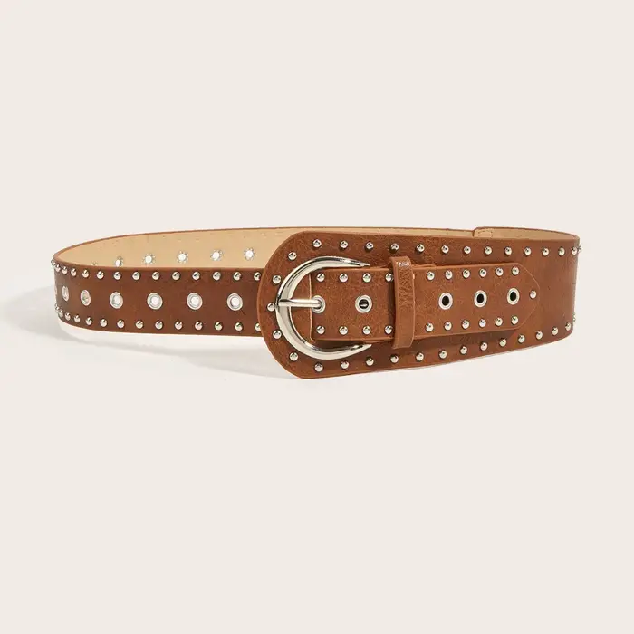 Ceinture noire rétro vintage à rivets