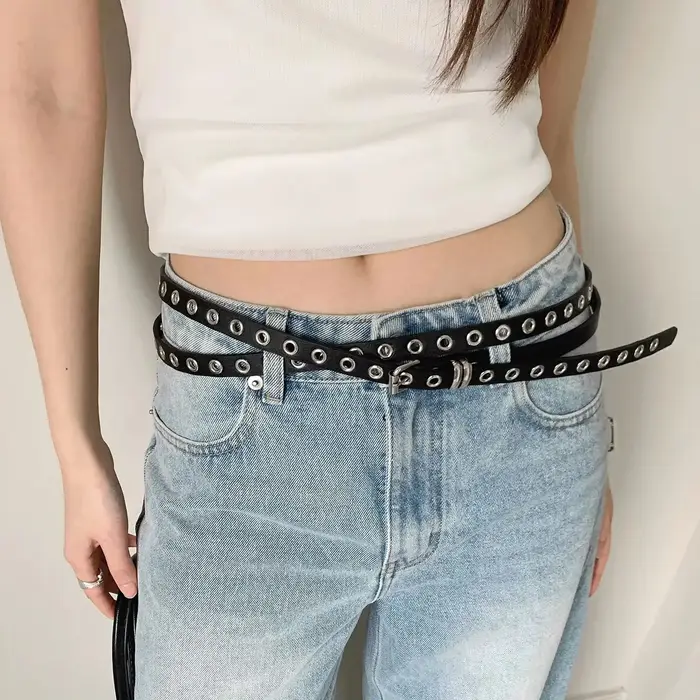 Ceinture en PU à œillets multiples BUYLEMO