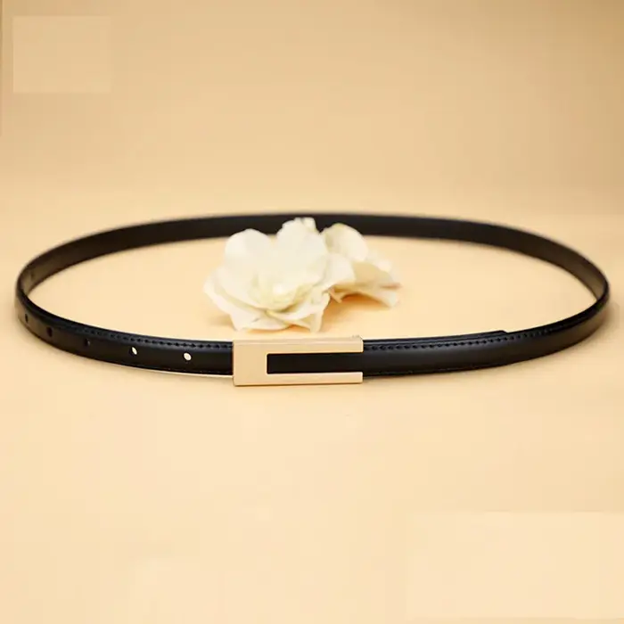Ceinture en cuir véritable pour femme, ceinture de taille en cuir de vachette tendance avec boucle l
