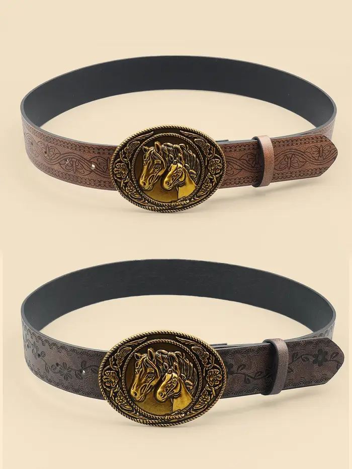Ceinture rétro en denim occidental