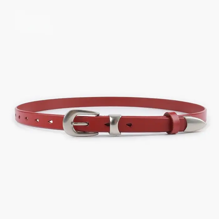 Ceinture pour femme en cuir de vachette à grain fin 2026 10