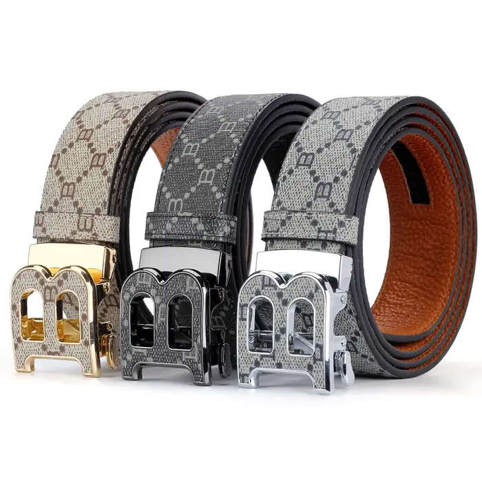 Ceinture en cuir classique à imprimé B pour homme