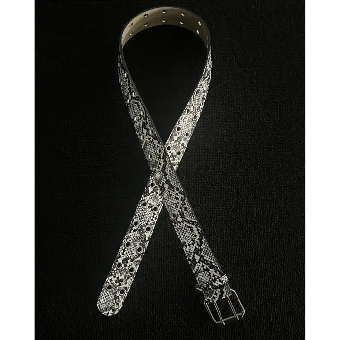 Ceinture vintage punk à imprimé serpent