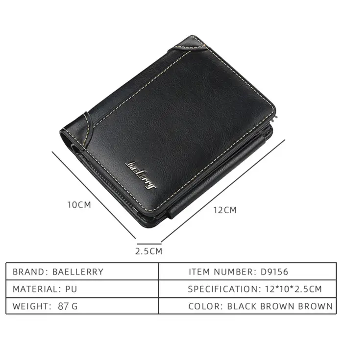 Nouveaux portefeuilles en cuir PU pour hommes de haute qualité fermeture éclair court design porte-carte homme sac à