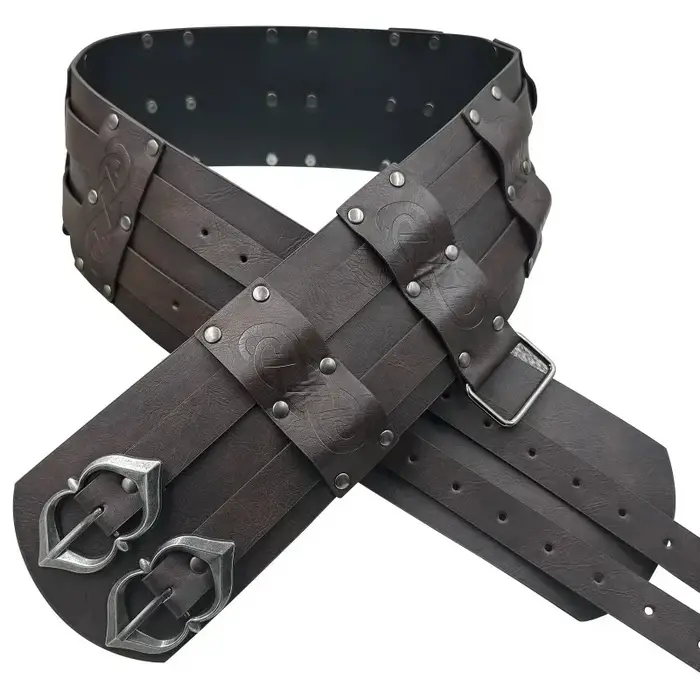 Ceinture en cuir à double largeur pour hommes