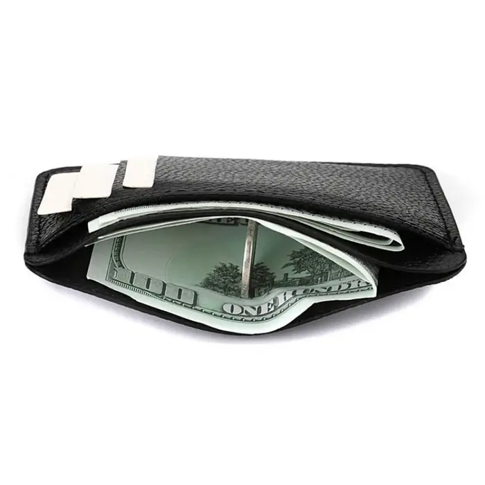 Porte-carte simple Mini porte-carte de crédit en simili cuir solide